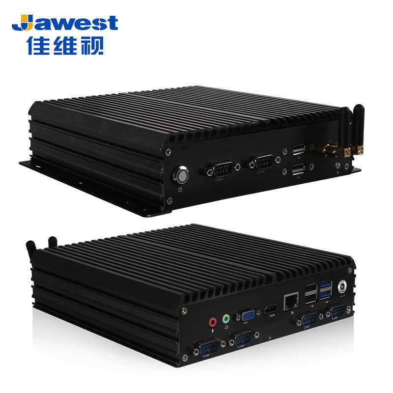 J1900电脑工控机 抗干扰生产线机床电力柜嵌入式迷你广告工控主机