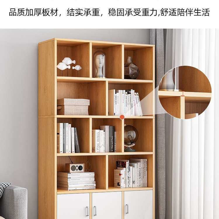 简易书架书柜简约落地学生家用卧室展示柜收纳柜子小储物柜置物架