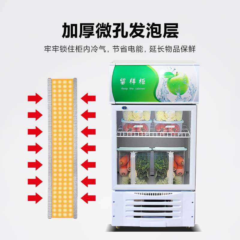 学校酒店专用留样冰柜商用冰箱小型带锁冷冻柜保鲜食品冷藏展示柜