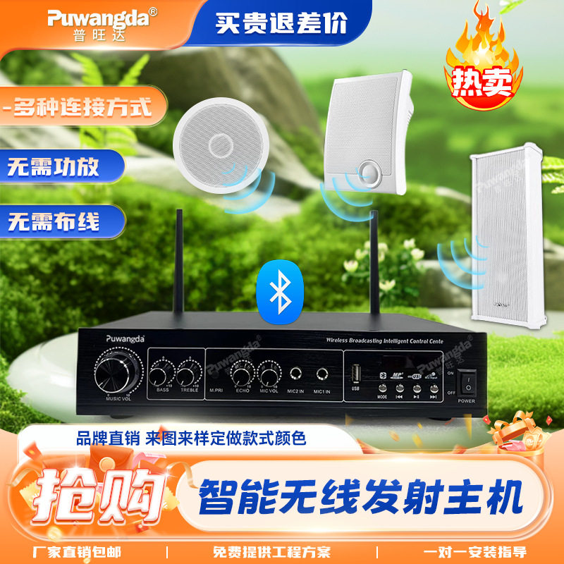 户外无线石头防水草坪音响音箱喇叭公园仿石小区公共广播调频发射