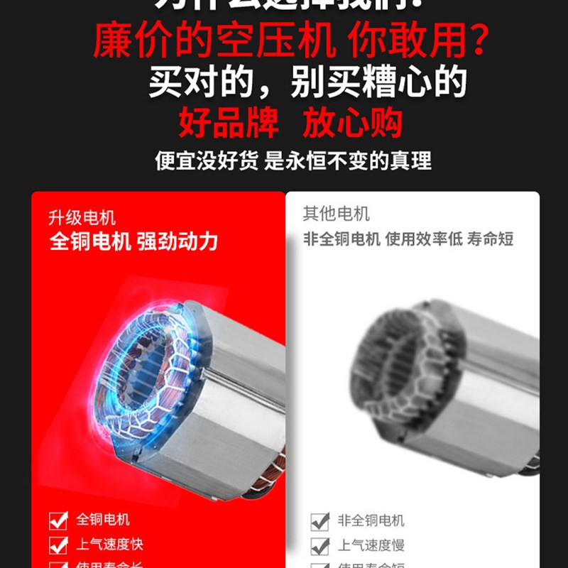 胜斯特无油静音空压机高压s气泵小型220v木工喷漆打气泵空气雅通