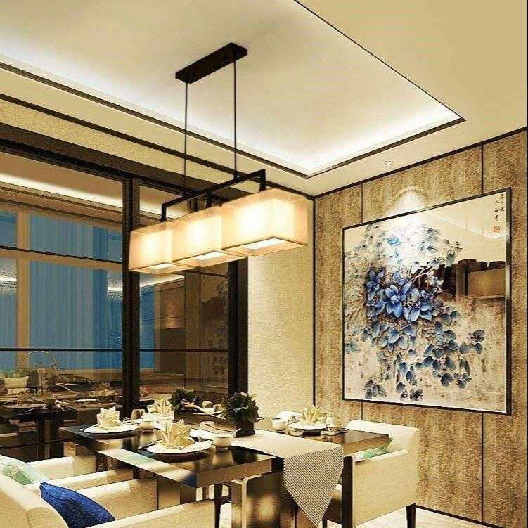 餐厅吊灯三头饭厅餐桌灯创意个性茶室灯现代简约中式禅意吧台灯具