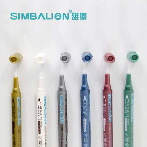 雄狮油漆笔水灿金属笔0.7mm填色手帐彩色笔创意贺卡签字笔记号笔