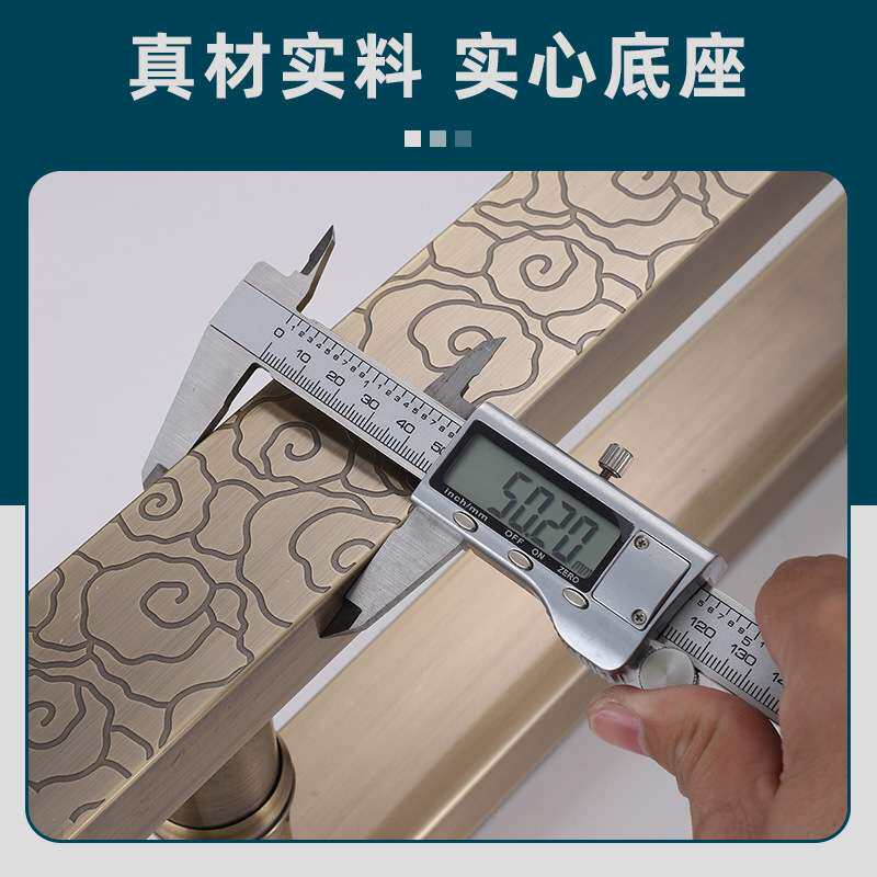 新中式玻璃门把手刻字不锈钢加厚木门方管推拉门拉手现代简约手柄