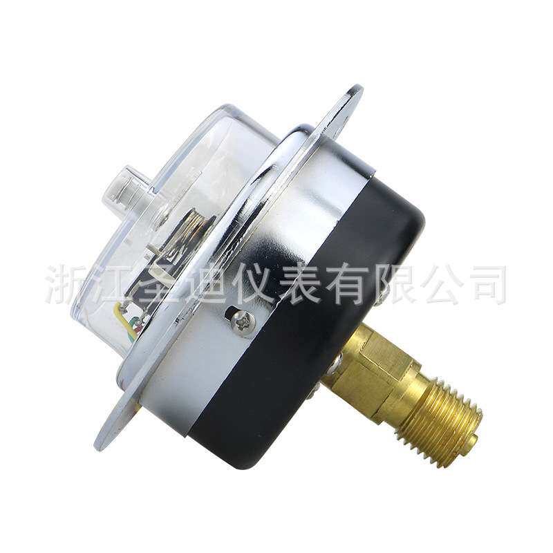 YX60ZT轴向带边电接点压力表工业磁助式轴向带边耐震不锈钢压力表
