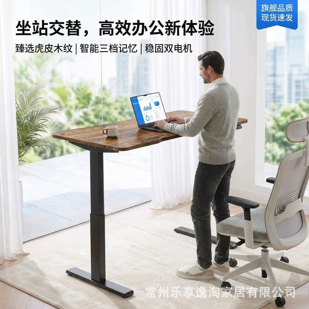 电动升降桌智能电脑桌家用学习桌电竞桌子站立办公桌书桌工作台