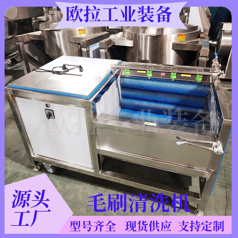 根茎类果蔬去泥设备 净菜加工流水线F 全自动毛辊清洗去皮一体机