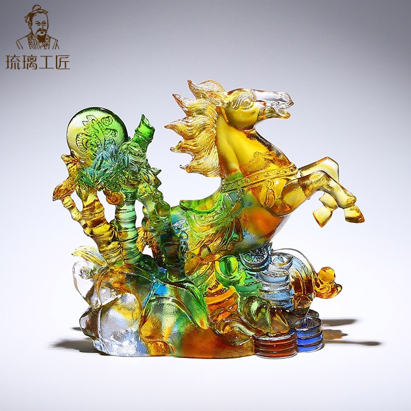 琉璃马到成功工艺品生肖马摆件招财风水客厅居家装饰品摆设办公室