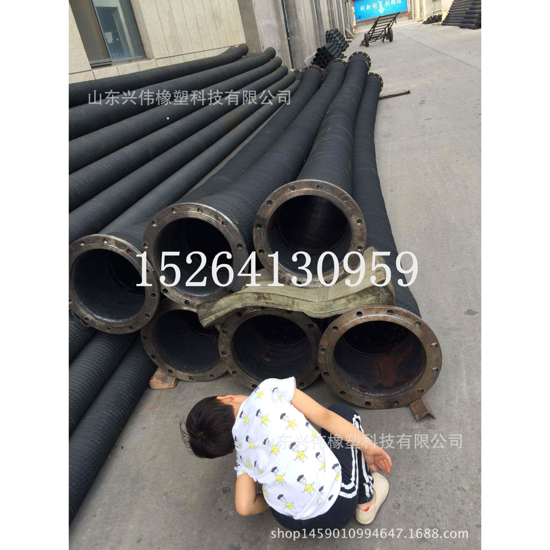 大口径波纹排水法兰钢丝管 大口径吸水胶管 黑色钢丝橡胶输水管