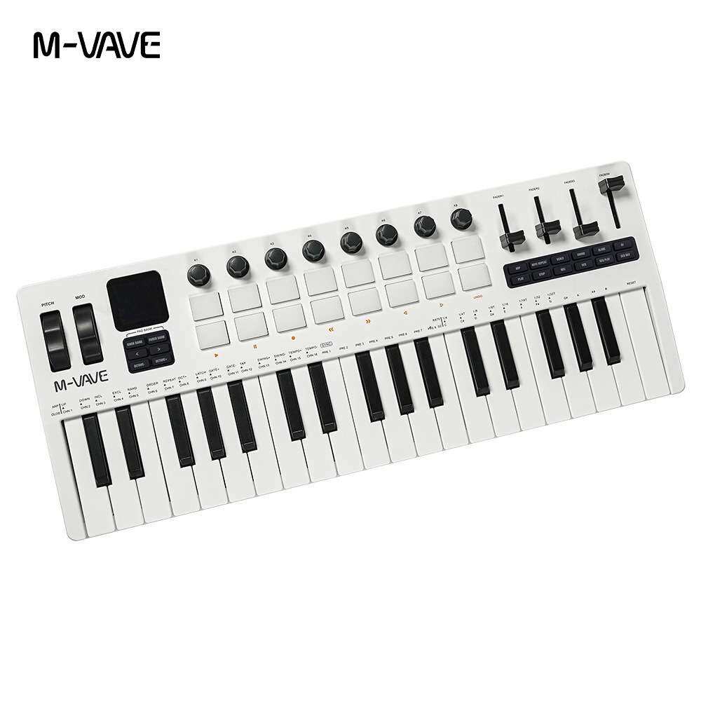 外贸新款热销 37键MIDI键盘合成器移动便携制作电音编曲可充电