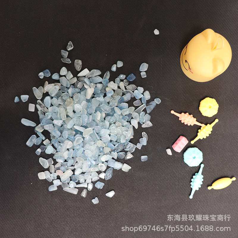 天然海蓝宝碎石 鱼缸花盆装饰用品 小石子水晶碎石