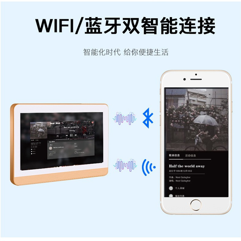 7寸10寸智能背景音乐主机 家庭背景音乐控制器喇叭餐厅音乐RS485