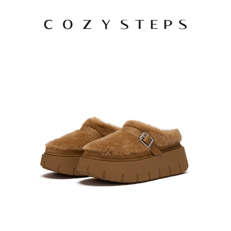 COZY STEPS可至秋冬女厚底增高时尚雪地靴舒适百搭无后跟时尚靴