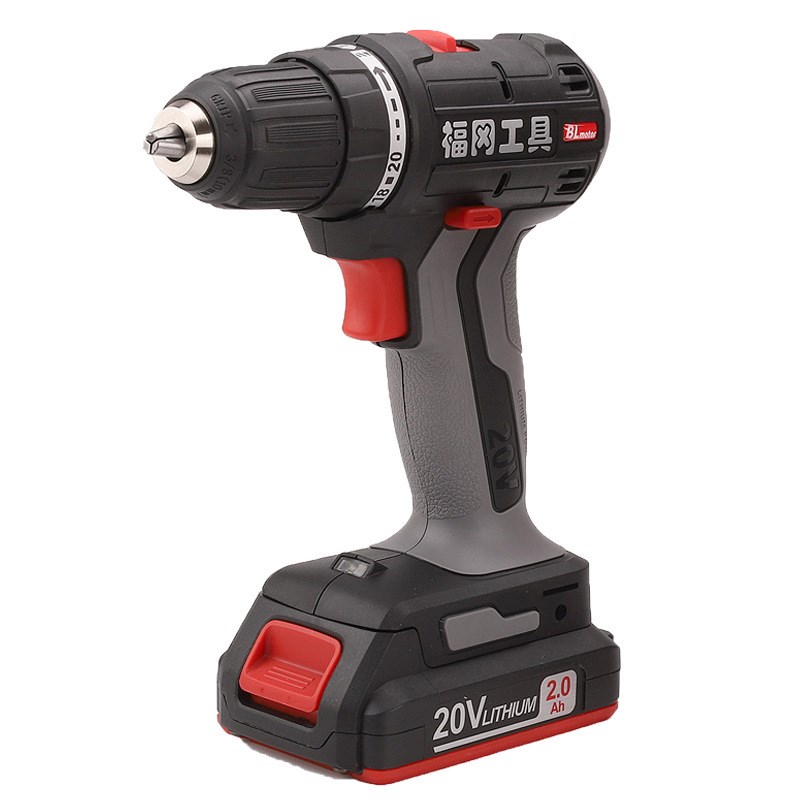 福冈无刷锂电钻FO-92001家用充电钻2G电1充20V电动螺丝刀家用维修