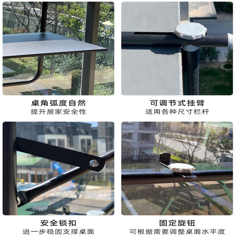 阳台栏杆悬挂桌折叠升降桌电脑桌家用小吧台书桌餐桌户外护栏桌子