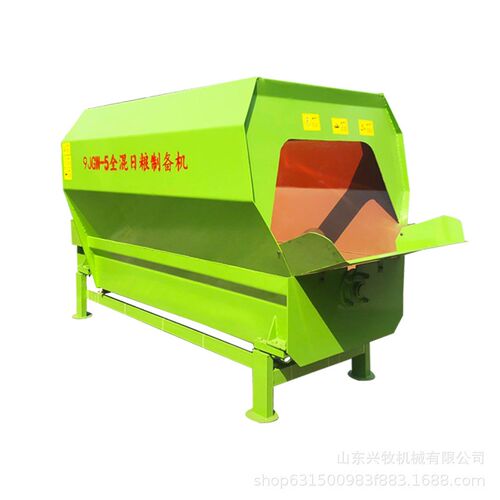 养殖牛场用单轴直连5方粉碎搅草机多种粮M草混合制备机带四角称重