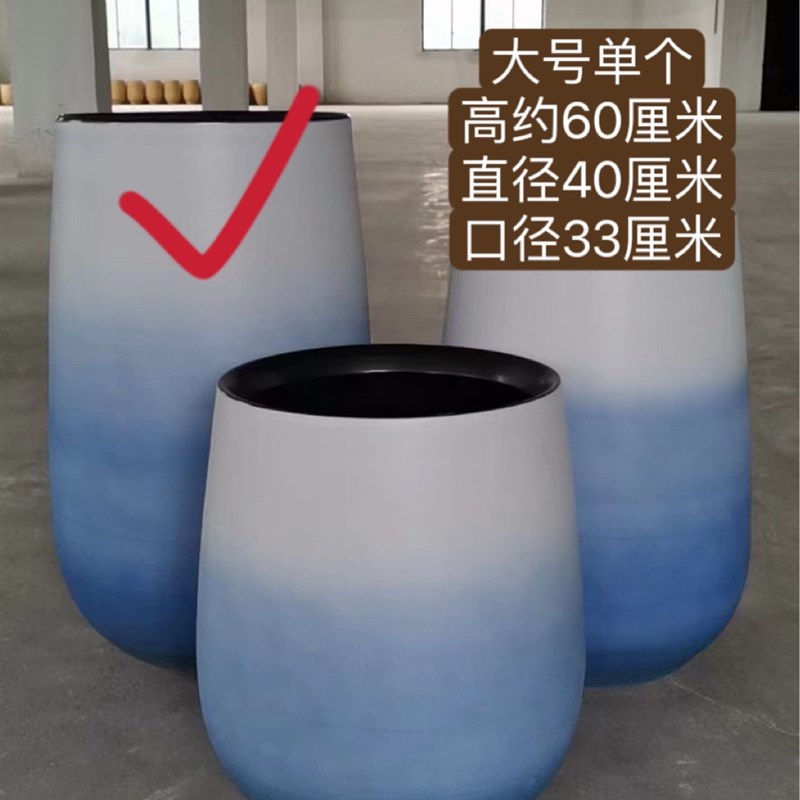 家庭园艺北欧蓝色小清新日式欧式简约现代条纹陶瓷花瓶陶罐