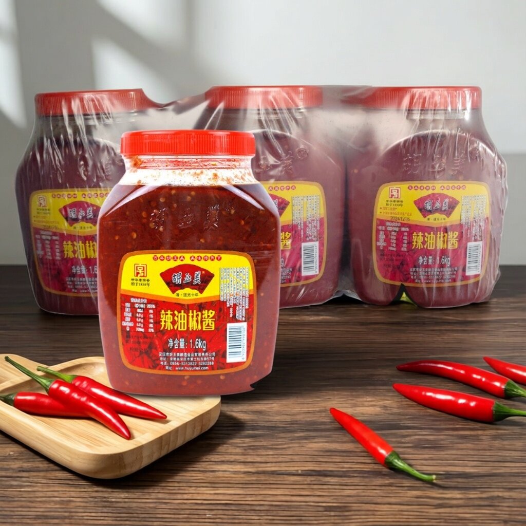 安庆胡玉美辣油辣椒酱1.6kg*6桶