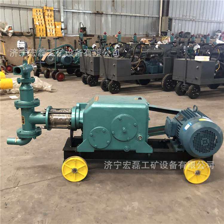 BW50水泥砂浆泵卧式单缸活塞灰浆泵锚杆注浆机电动活塞式单缸注浆