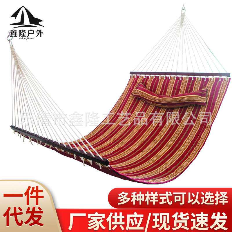 单双人压棉吊床加厚加宽帆布室内露宿专用户外用品供休闲悬挂式