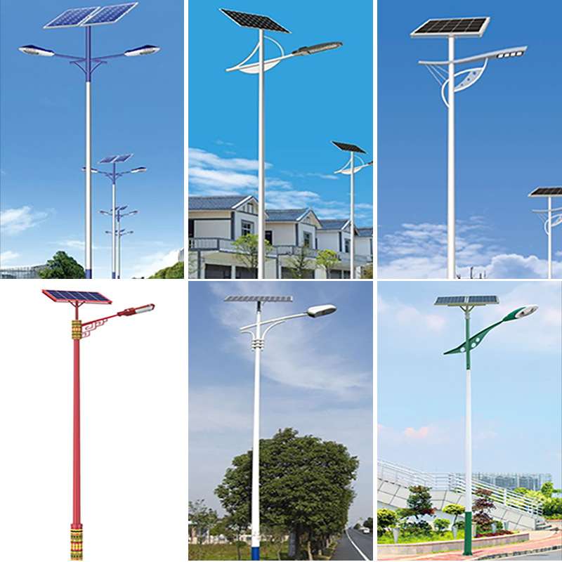 太阳能一拖二路灯 6米8米10米户外市政工程太阳能led高低臂路灯