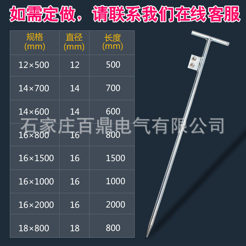 批发临时接地钉/钢钎地钉/热镀锌接地钉/百鼎接地钉临时用图片