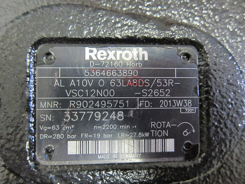Rexroth柱塞泵A10VO63LA5DS原装