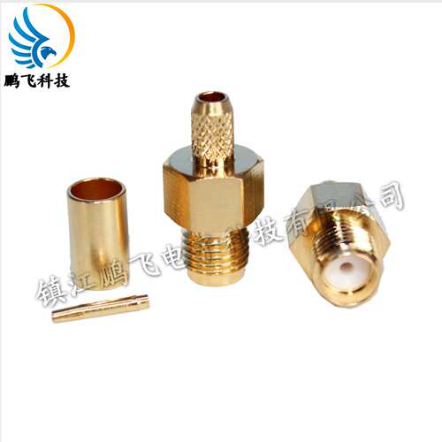 江苏镇江SMA-C-K2射频同轴连接器母头 SMA外螺内孔全铜镀金连接器