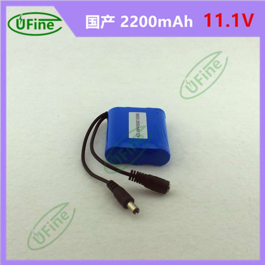 18650 11.1V2200mAh电池组DC插头大容量智能指纹防盗锁专用电池