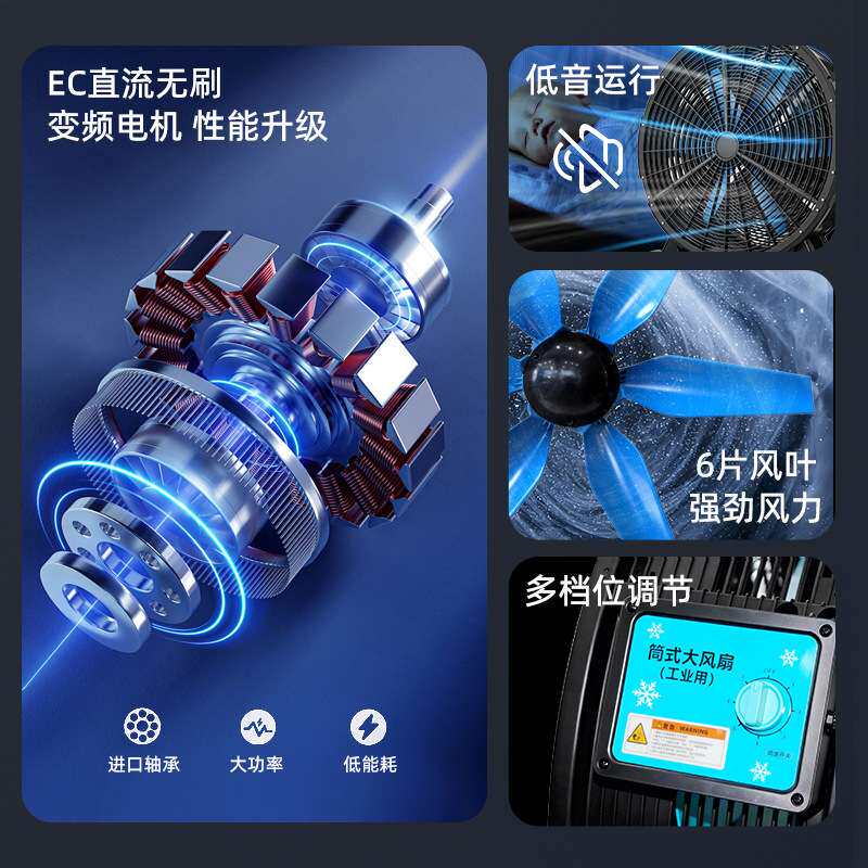 工业大风扇车间仓库工厂用工业风扇风机可移动落地大电风扇大功率