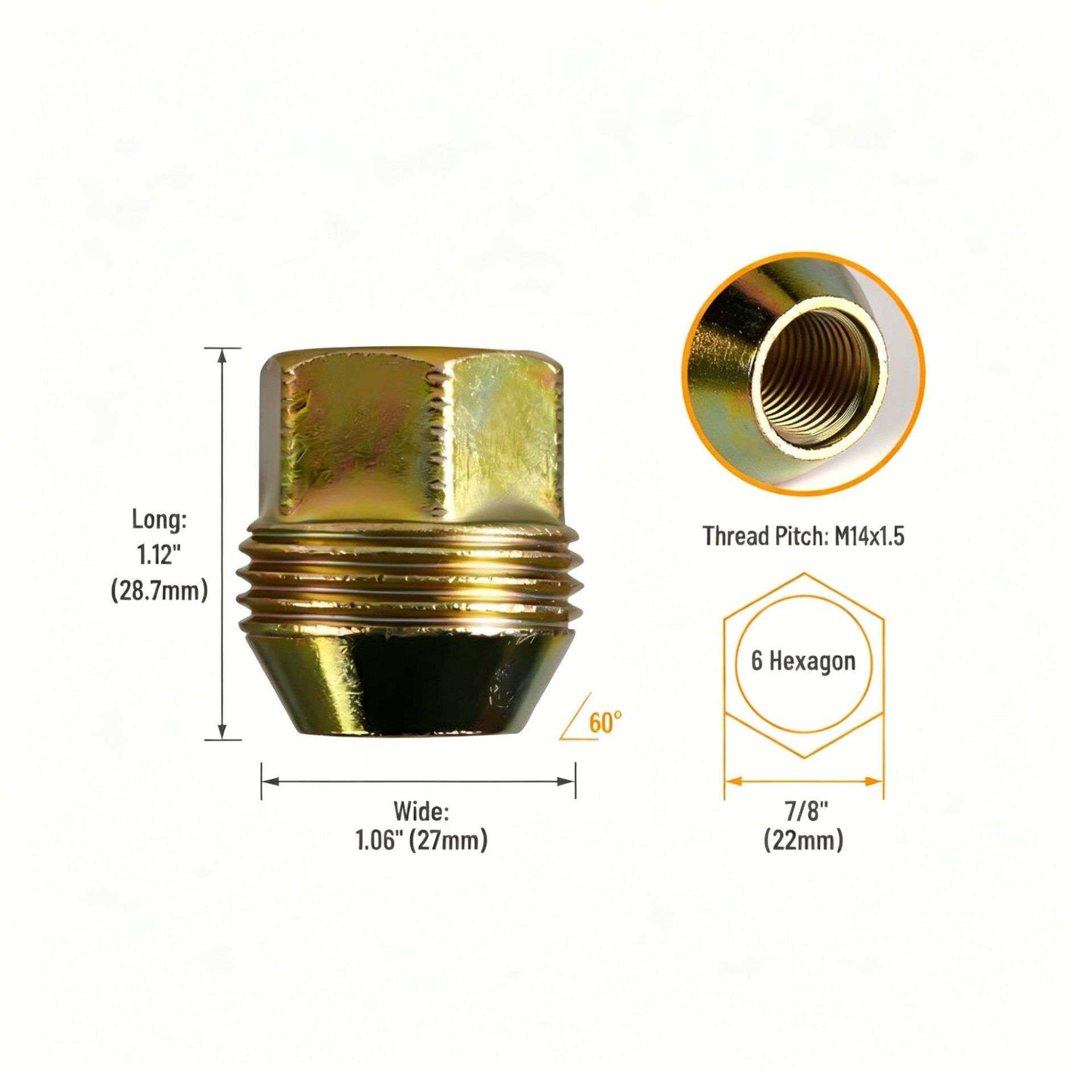 M14*1.5六角螺母轮胎螺母轮毂汽车通用配件轮胎改装LugNut