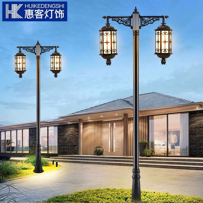高杆灯led新农村家用220v花园别墅小区户外防水中式室外庭院路灯
