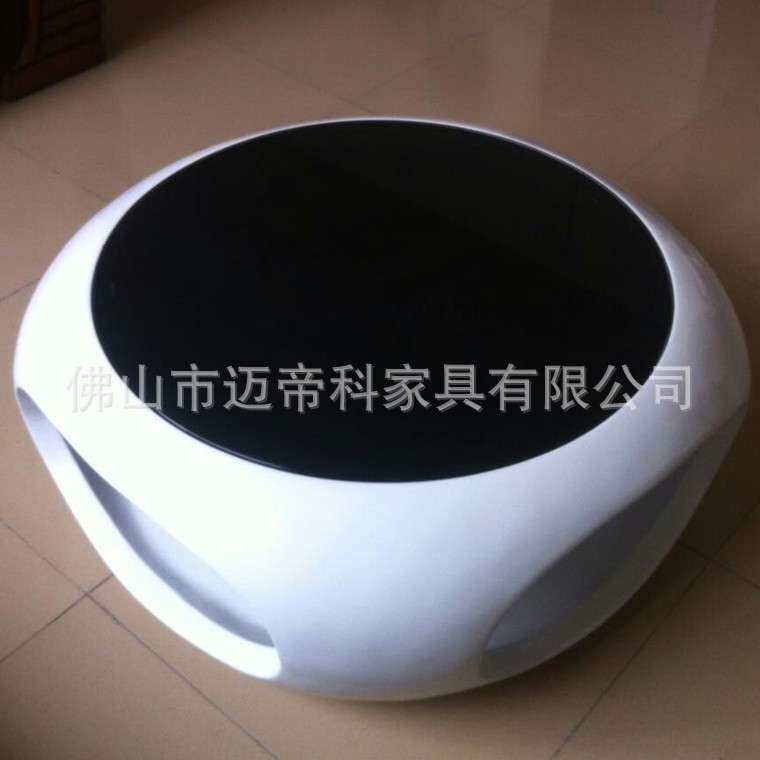 圆形玻璃钢镂空茶几 创意双层时尚简约茶几 小户型客厅休闲茶几