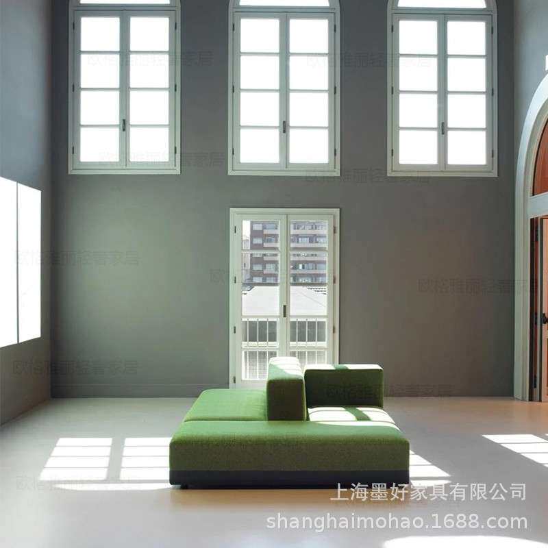 北欧简约办公无扶手直排组合沙发酒店商场休闲背靠背创意条凳沙发