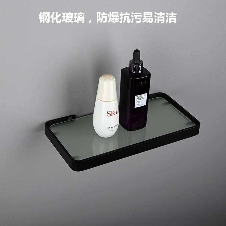 不锈钢厨房卫生间浴室置物架家用洗手间洗漱台壁挂墙上玻璃收纳架