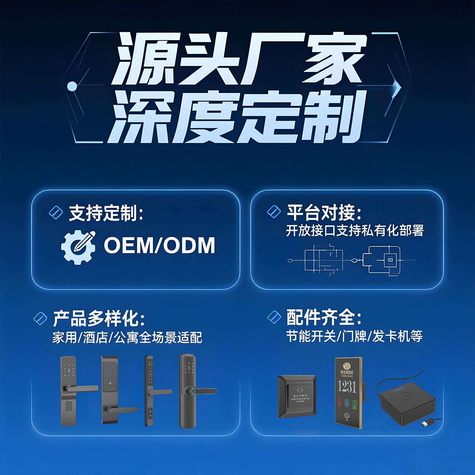 智能电子锁公寓酒店民宿出租房远程密码锁指纹防盗门刷卡入户门锁