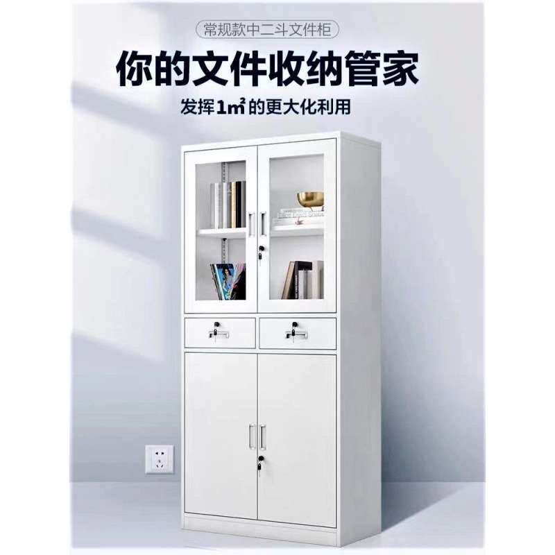 钢制文件柜办公室边柜资料柜书柜钢制储物柜铁制置物柜铁皮文件柜