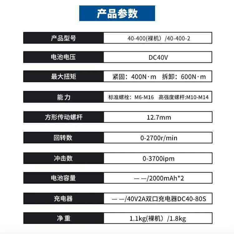 大艺电动扳手40V扭力无刷锂电木工架子工汽修冲击风炮400 600