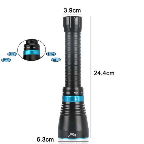 新款XHP70二代强光26650潜水手电筒 LED磁控调光防水手电直销
