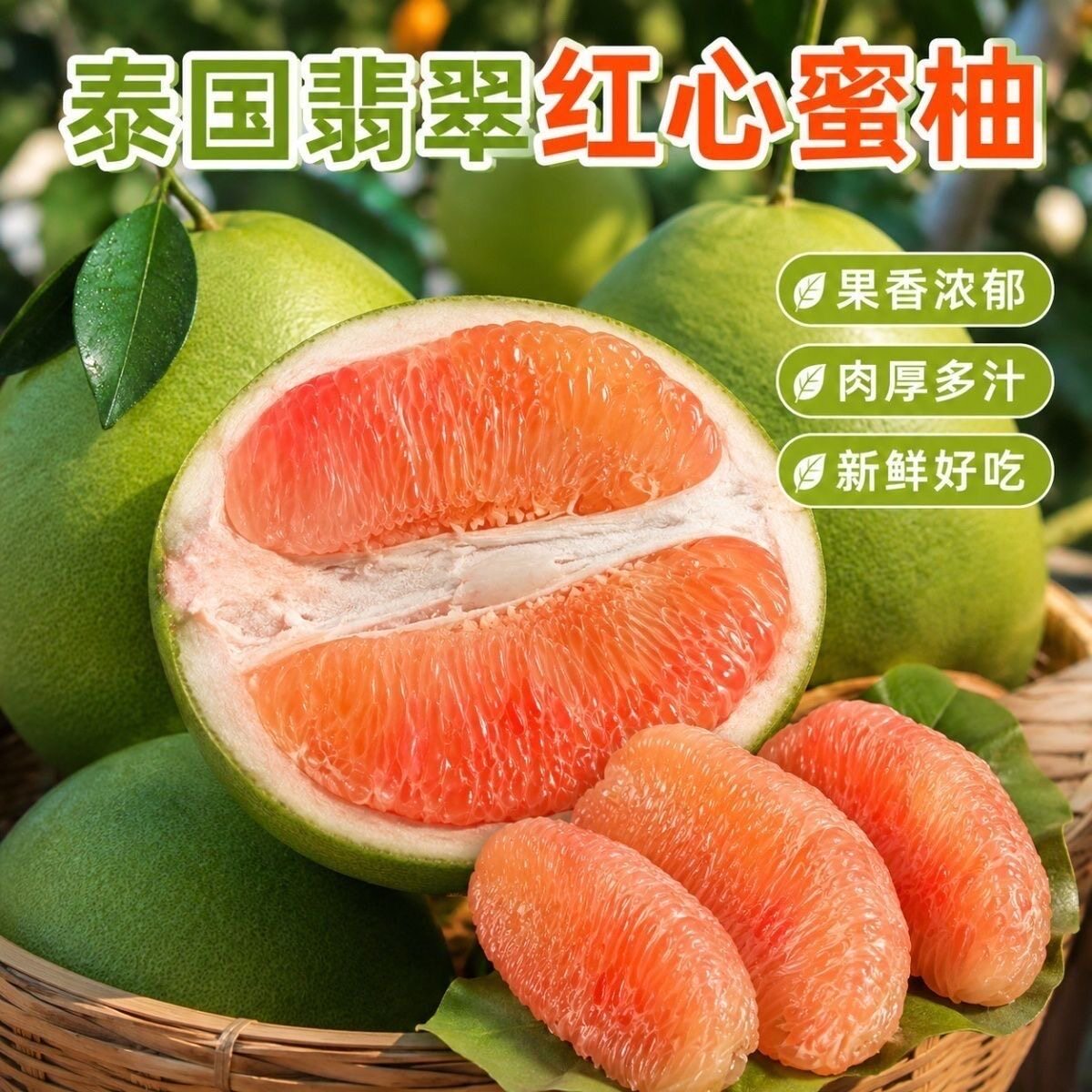正宗泰国进口新鲜翡翠青柚