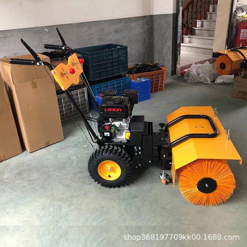 滚刷式电启动汽油手推扫雪机 雪地清理工具 全齿轮手推扫雪机