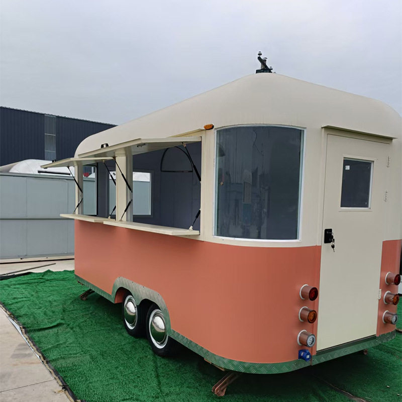 复古拖挂餐车商用售卖车餐厅移动咖啡奶茶车美食街景区小吃售货车