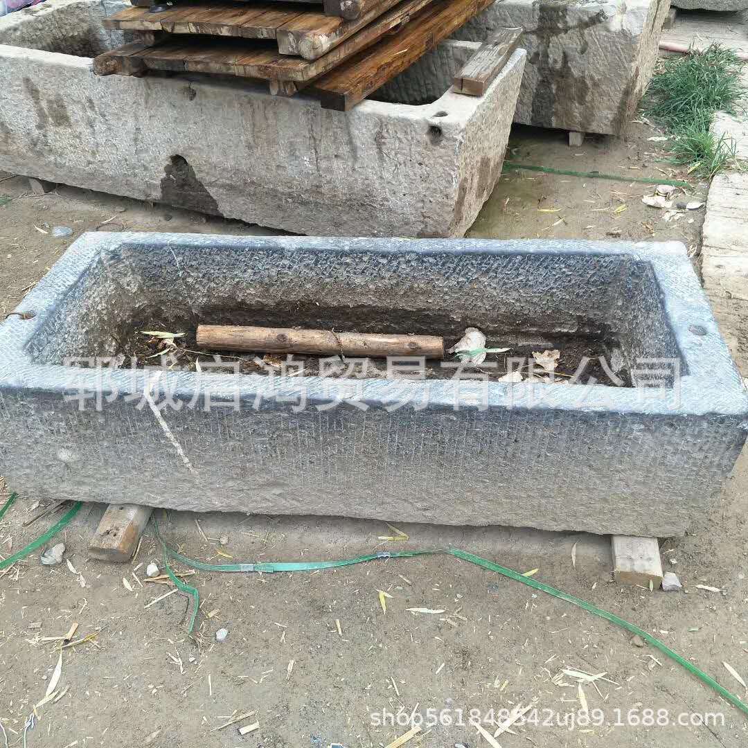 供应老石槽 石雕花岗岩石槽 庭院做旧老槽子装饰养鱼花盆猪槽