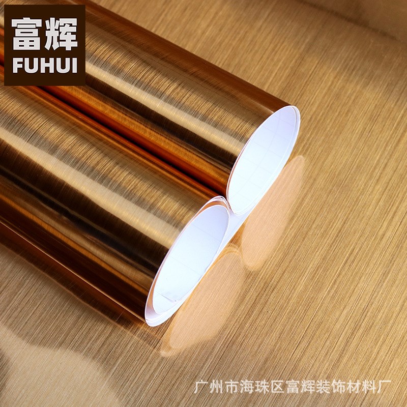 PVC金色自粘墙纸家具翻新贴纸镜面防水壁纸银色高光亮面波音软片