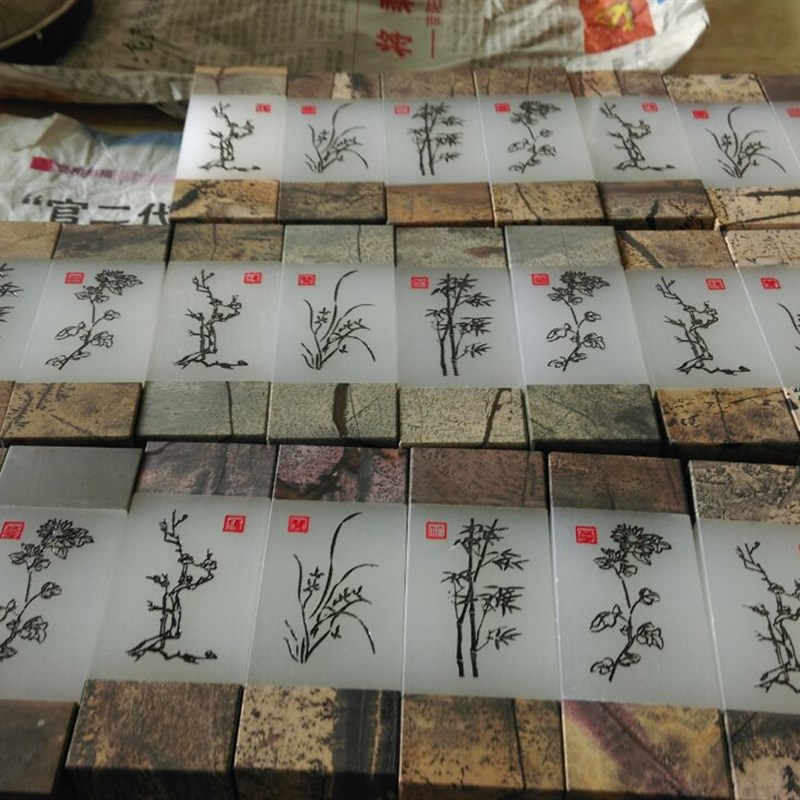 阿富汗玉印章套装,梅兰竹菊阿富汗白玉印章套装,厂家发布,厂价