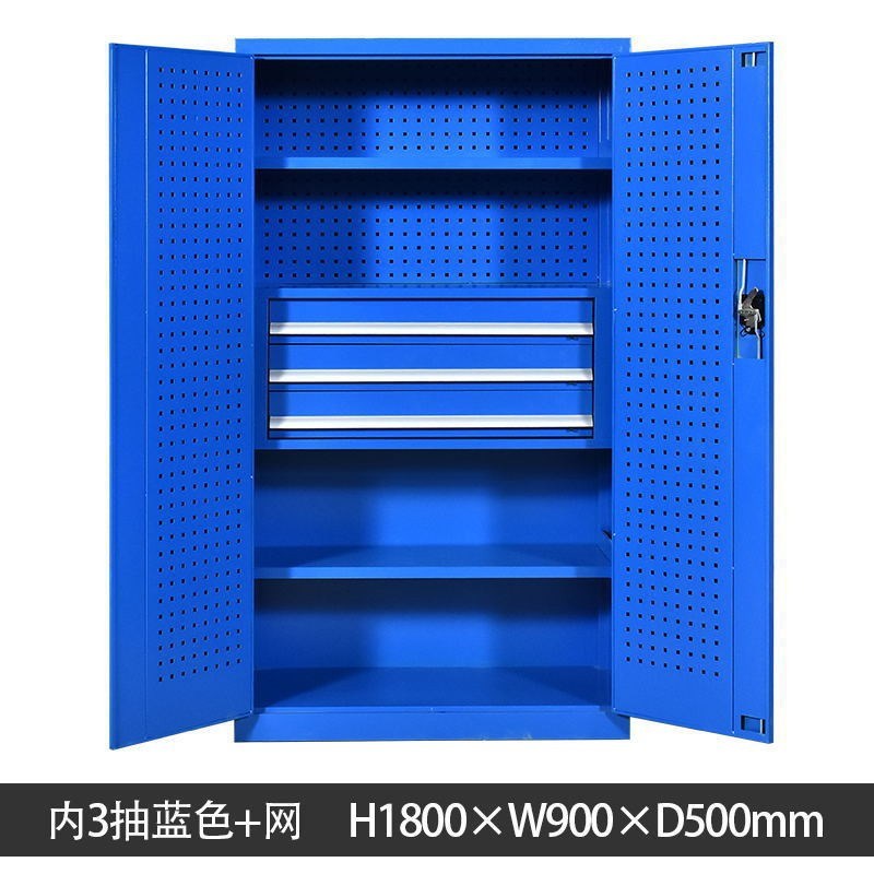 深圳工厂重型加厚工具柜车间铁皮双开门车间柜带锁柜多功能柜工具