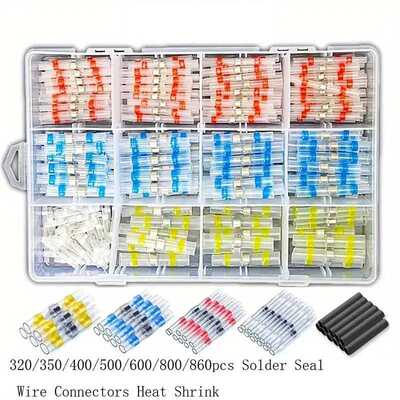 320/350/400/500/600/800/860pcs焊锡环密封电线连接器热收缩对接