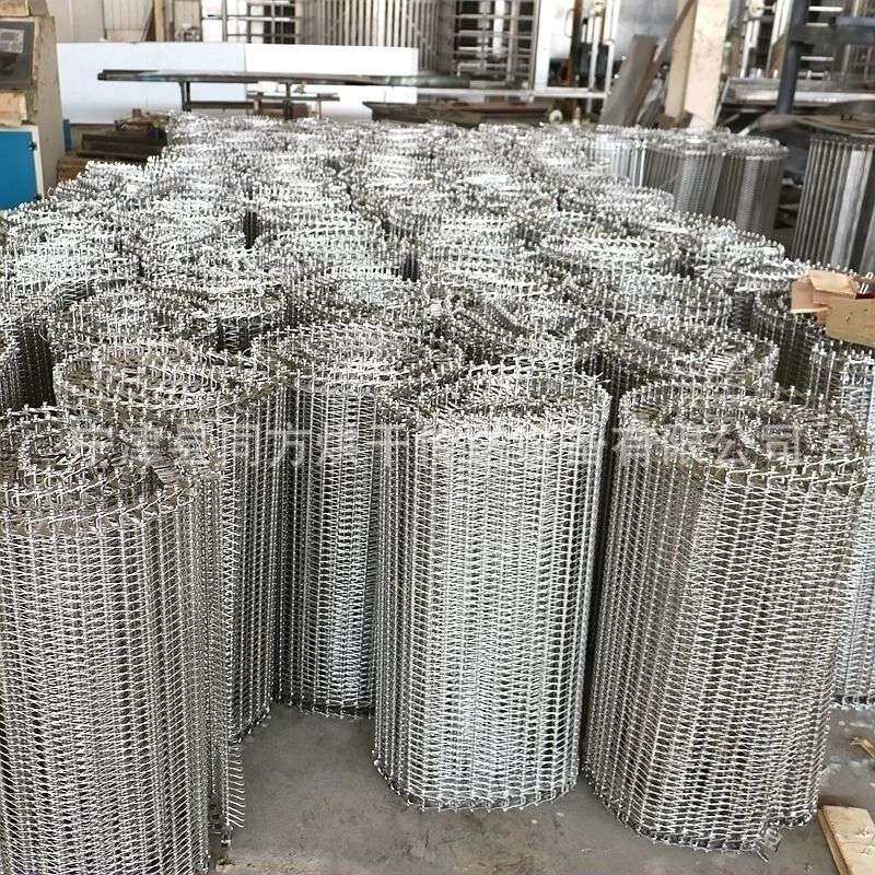 不锈钢螺旋冷冻网304食品冷却网链U型链条输送网带用于网面冷冻机
