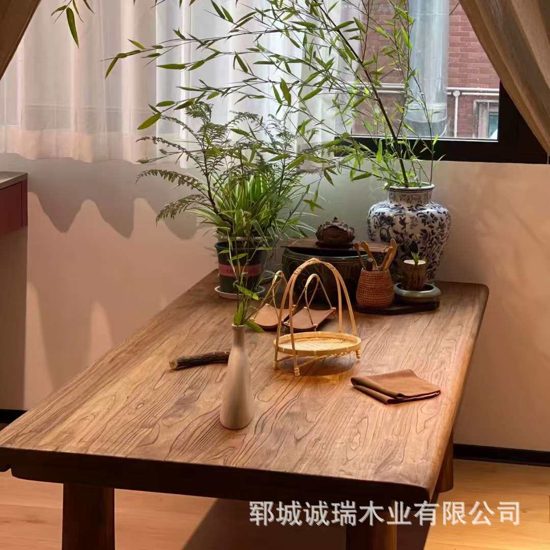 老榆木桌子实木炕几茶台中式阳台飘窗茶桌家用榻榻米民宿床上炕桌