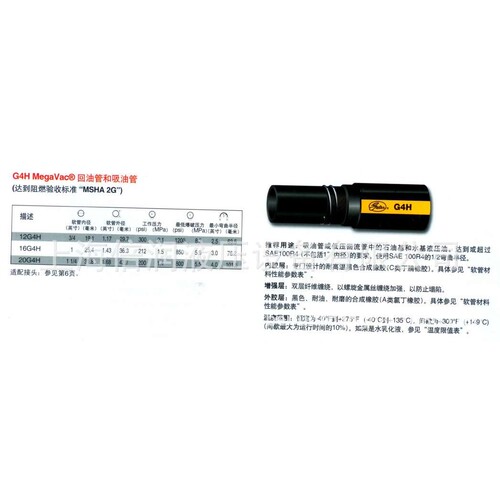 供应盖茨G4H MegaVac回油管和吸油管 GMV 输油管 低压胶管